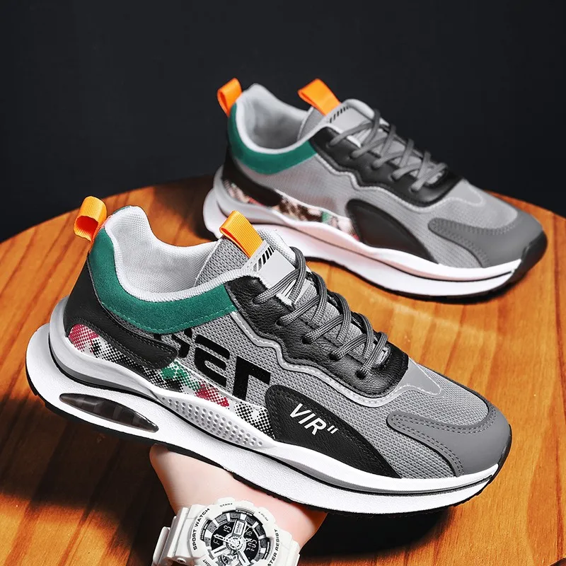

2023 New Spring and Autumn Breathable Thick Soled Men's Shoes Korean Fashion Versatile Sneakers Elevated Casual Running Shoes