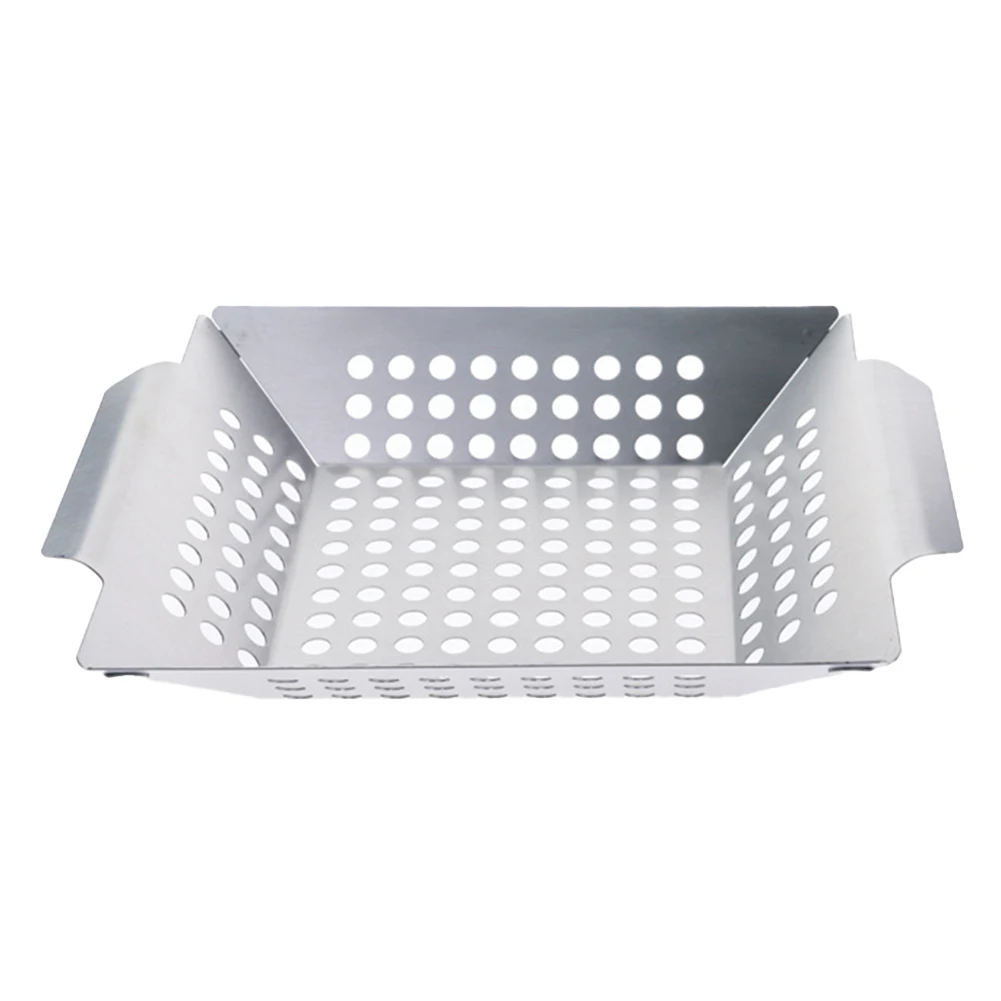 

Premium Stainless Steel BBQ Grilling Basket Ergonomic Handle Easy to Clean Ideal for Vegetables and Meat 8/12 inch