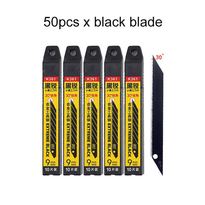 

Нож для резки пленки TOFAR Safety Utility Knife, 9 мм, черное лезвие, для тонировки окон, автомобильной пленки, наклеек, бумаги, с коробкой для лезвий