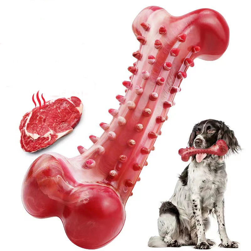 

Bone Thorns Dog Toys Puppy Bite Resistant Teeth Cleaning Natural Rubber Chewing Molars Stick Pet Interactive Playing Supplies