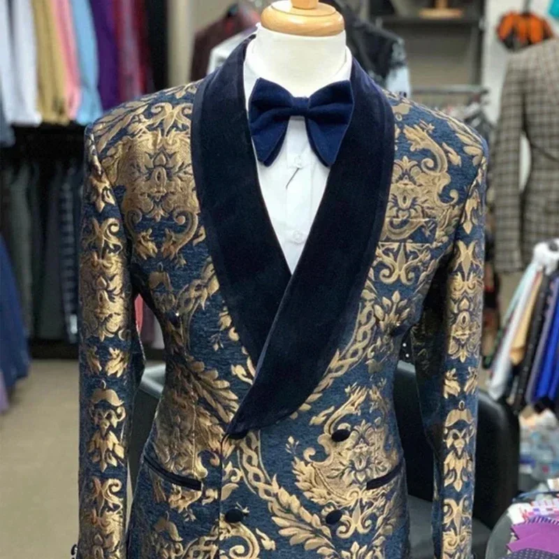 Мужской костюм Slim Fit с цветочным принтом