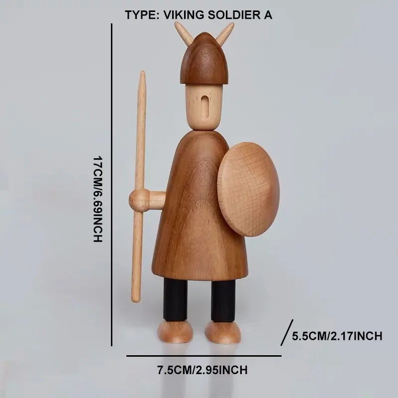 Креативные деревянные украшения для статуй викингов кукольные фигурки солдат в