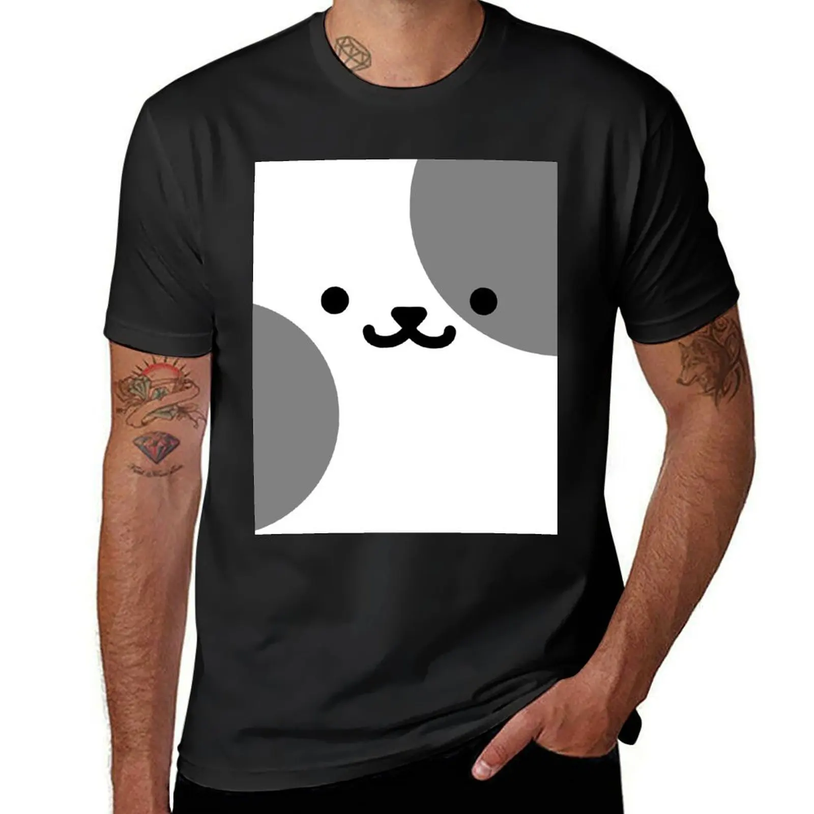 Мужская футболка с изображением ивы белого и черного цвета