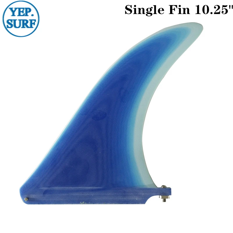 Surfboard Fin 10.25” Longboard Fin Quilla Central Surf Fin Blue Fiberglass Sup Fin Paddleboard Single Fin Longboard Fin