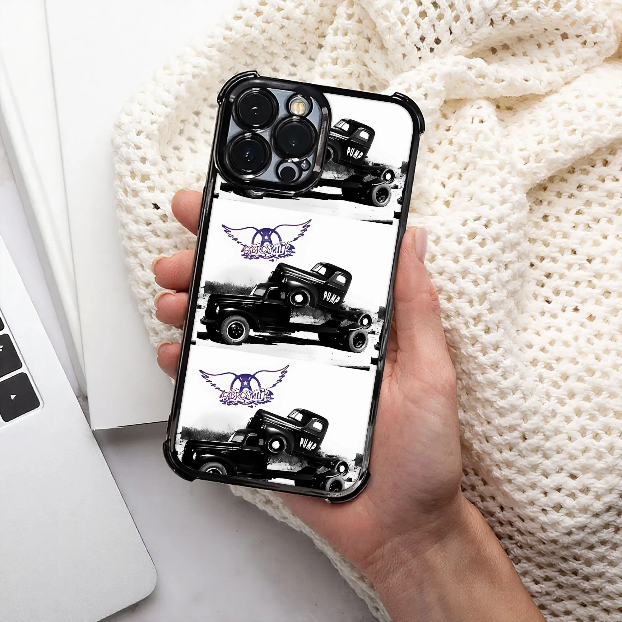 Фото Чехол для телефона Aero Phone Case с гальваническим покрытием в стиле Aerosmith, дизайн «Pump The Car Like I Do», для различных моделей iPhone №1