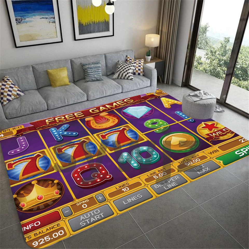Game Console Page Printed Carpet Flannel Non-slip Large Living Room Home Decor Children's Bedroom Furry |