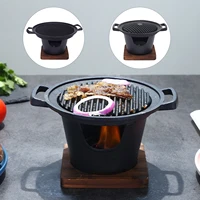 mini bbq grill japanese alcohol stove one person home smokeless barbecue grill outdoor bbq oven plate roasting cooker meat tools