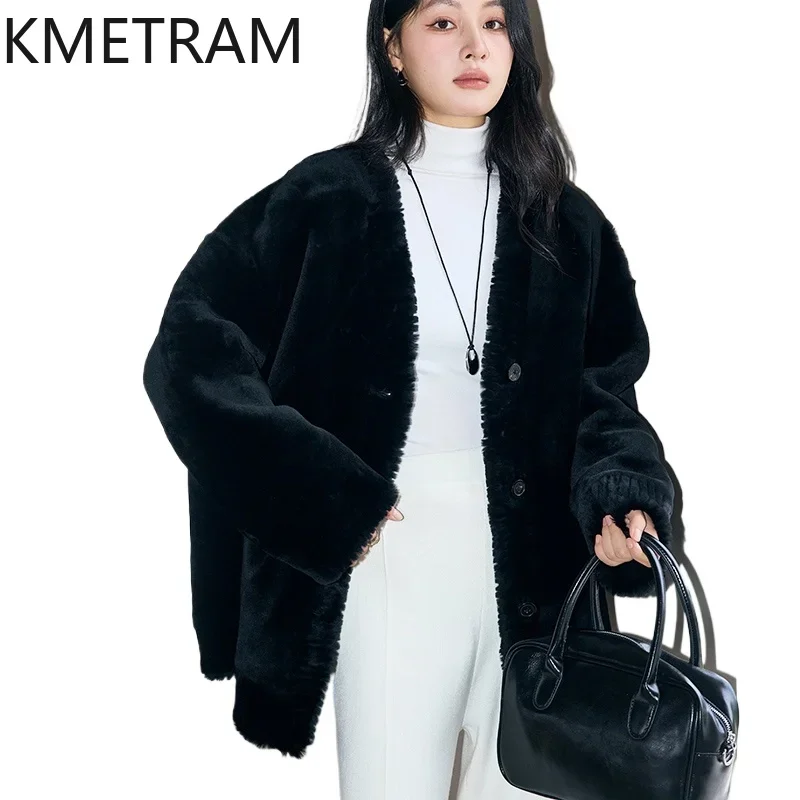 Шуба из натуральной мериносовой шерсти женская зимняя роскошная одежда куртка