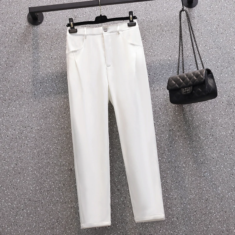 

Белые однотонные тонкие весенне-осенне-зимние 2022 корейские модные женские Мешковатые брюки-карго Harajuku Женская одежда с высокой талией