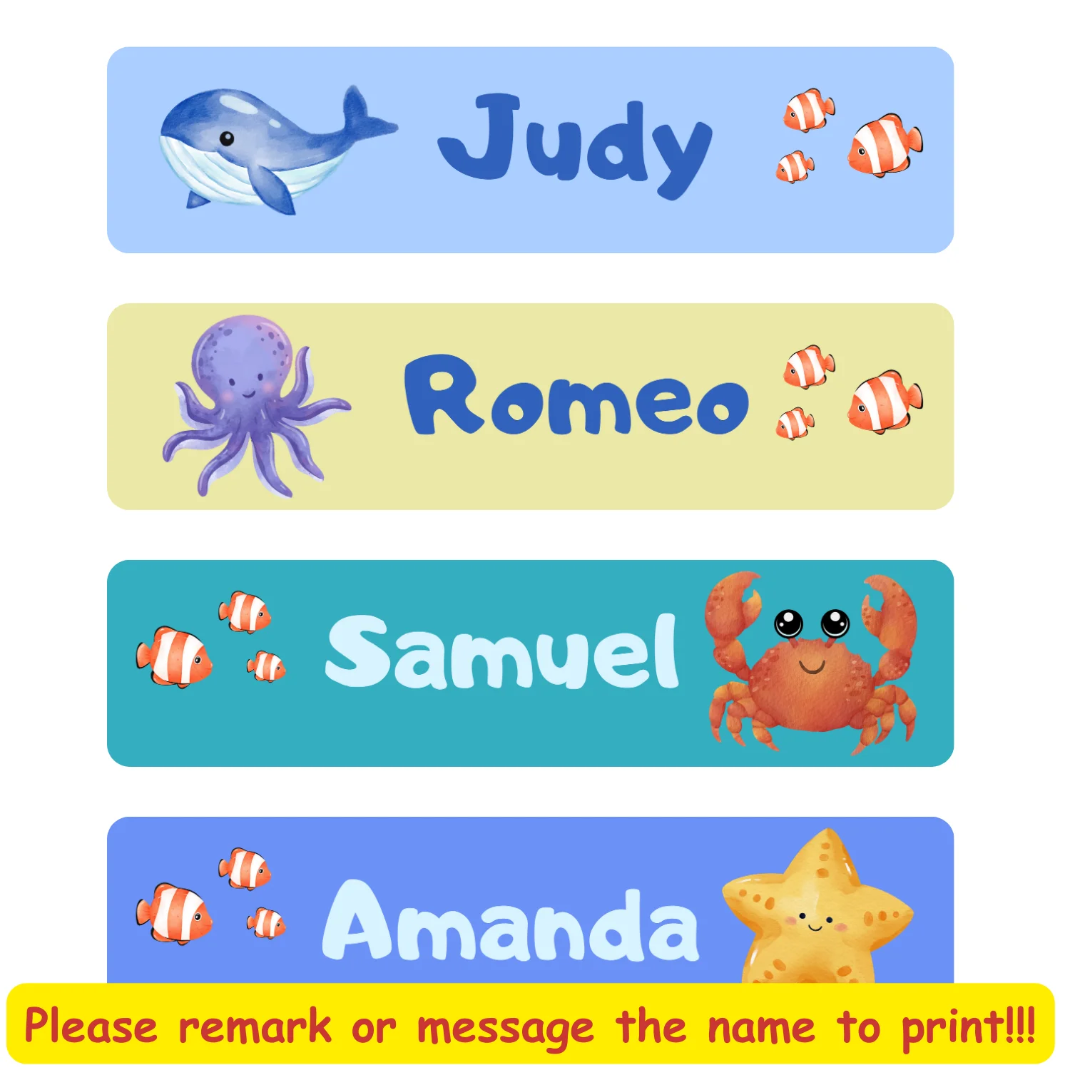 

Именные водостойкие наклейки Lahoment