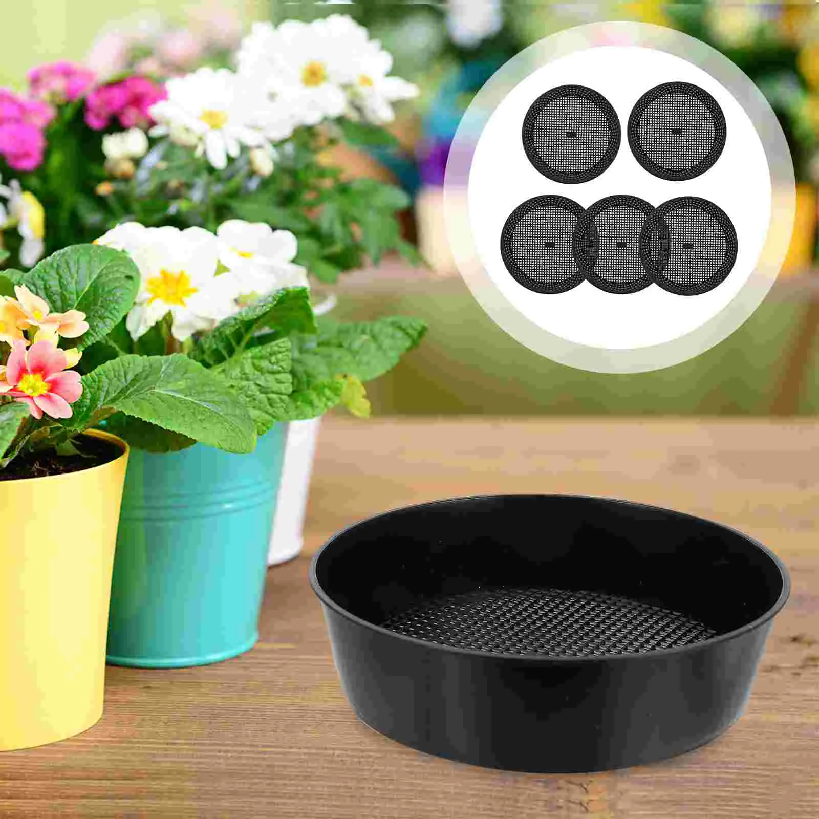 

Garden Sieve Soil Sifter Riddlemesh Filter Sand Fine Pan Sifting Strainer Compost Tools Sieves Shaker Gardening Beach Panning