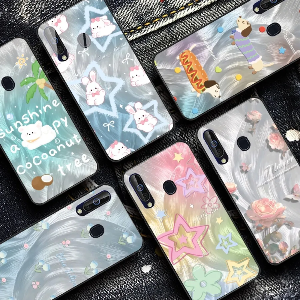 Luxury Laser Bow Flower Phone Case For Samsung A 10 11 12 13 20 21 22 30 31 32 40 51 52 53 70 71 72 73 91 Shell