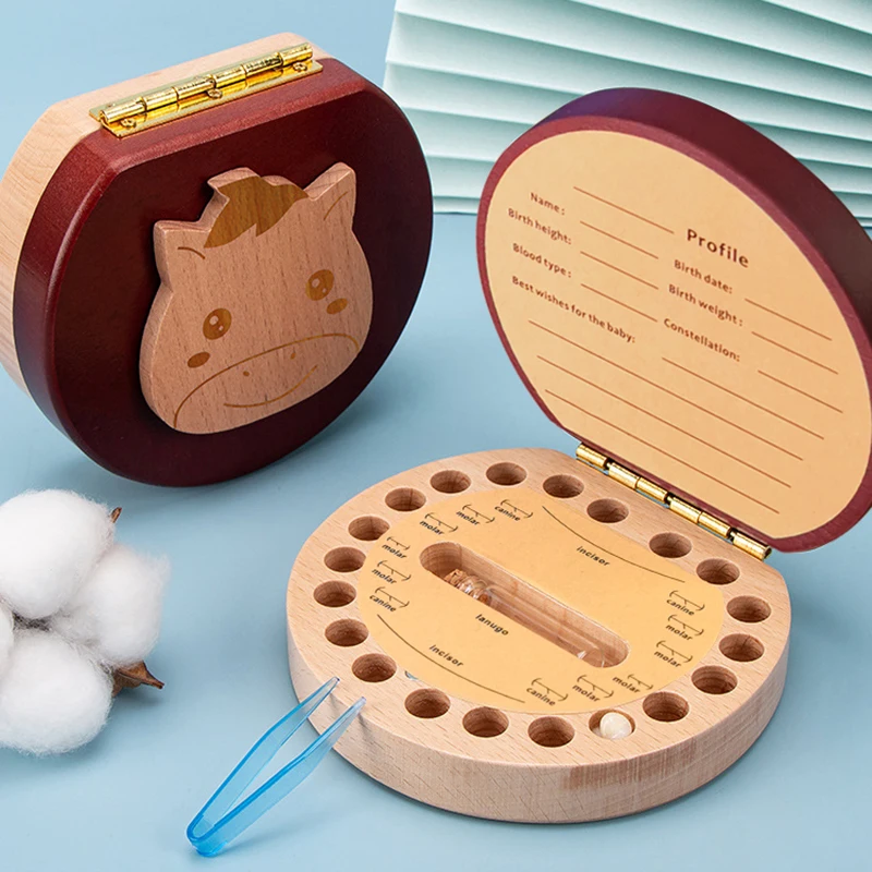 

Деревянный ящик для хранения зубов для детей, английский зуб, пупочный лануго, органайзер, Подарочный Keepsakes, органайзер для хранения молочны...