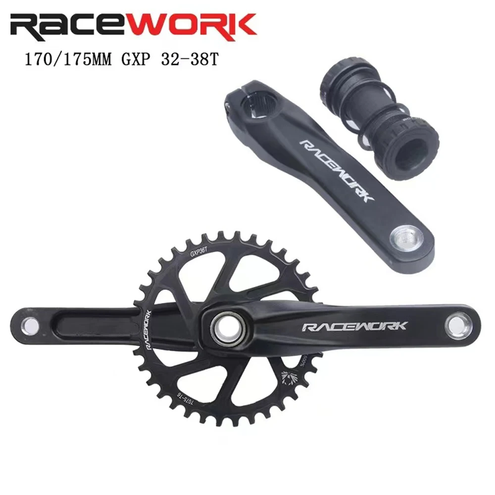 

Комплект кривошипов RACEWORK GXP MTB 32T 34T 36T 38T велосипедный Кривошип Нижний Кронштейн 170/175 мм детали кривошипа для горных велосипедов