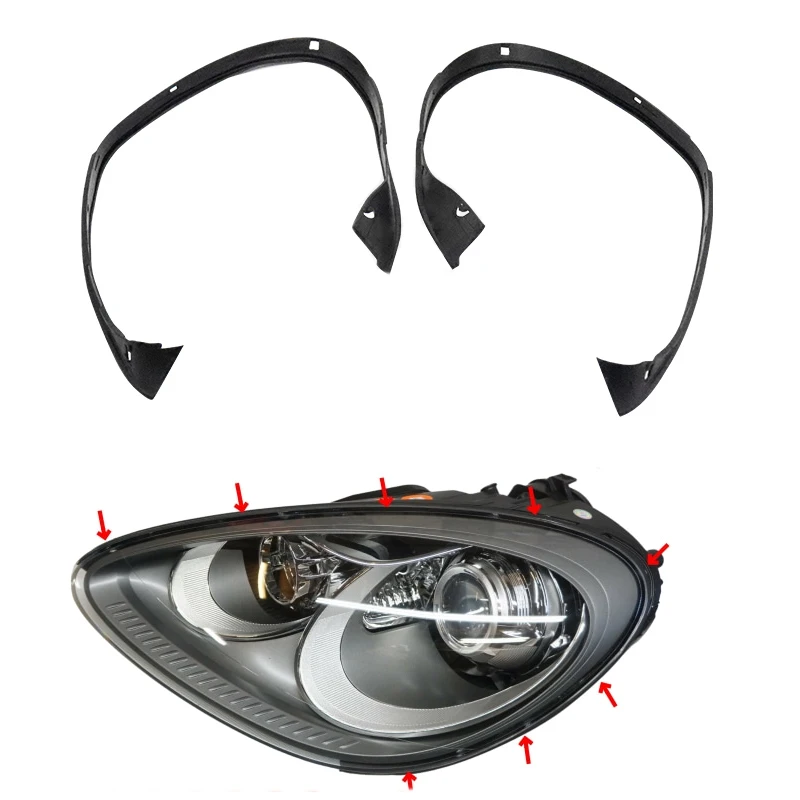 

For Porsche Cayenne 2011- 2014 Car Headlight Rubber Sealing Strip Trim Headlamp Decorative Strip