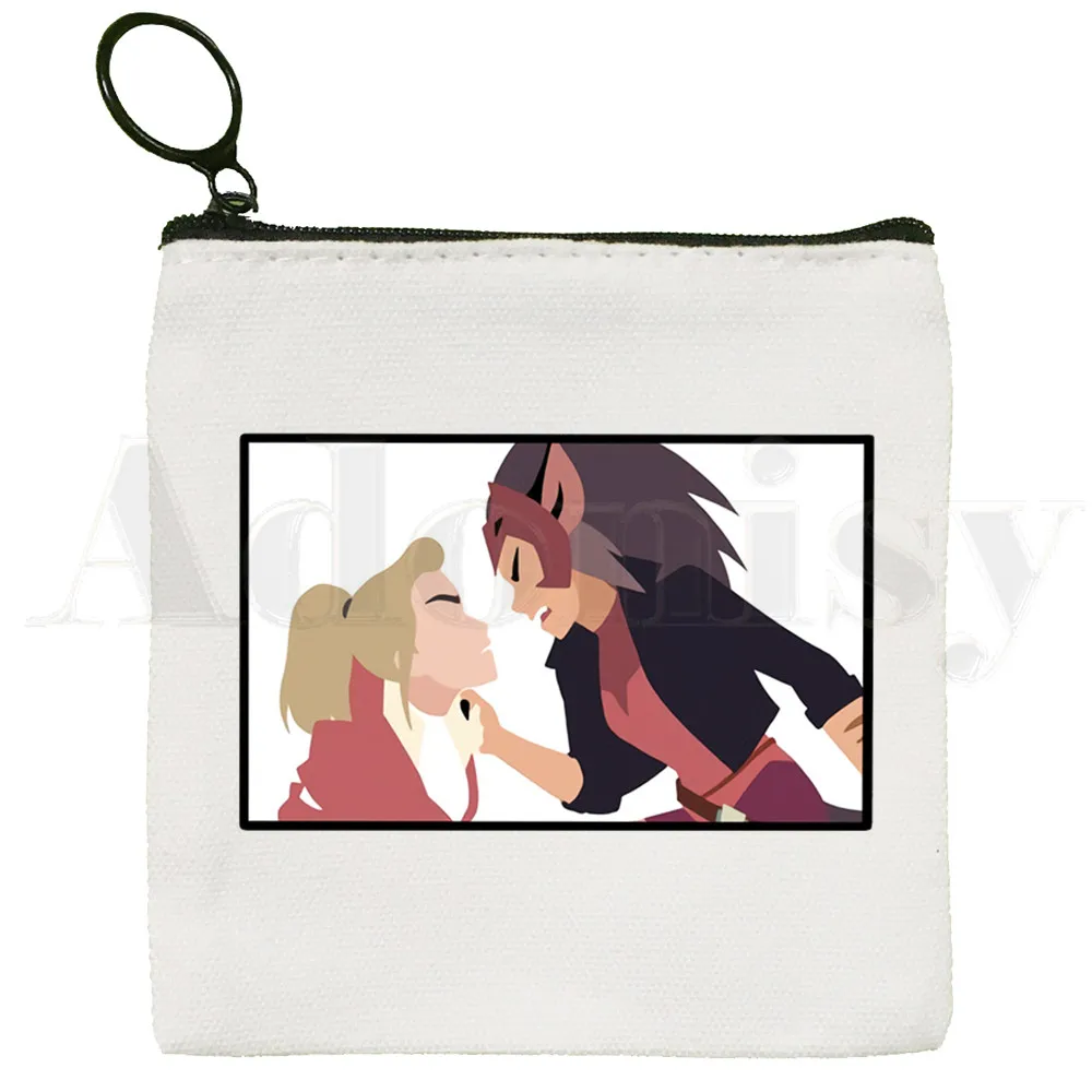 Adora Catra Love She Ra And Catra Cartoon Artwork Coin Purse Storage Small Bag Card Bag Key Bag Coin Clutch Bag Zipper Key Bag