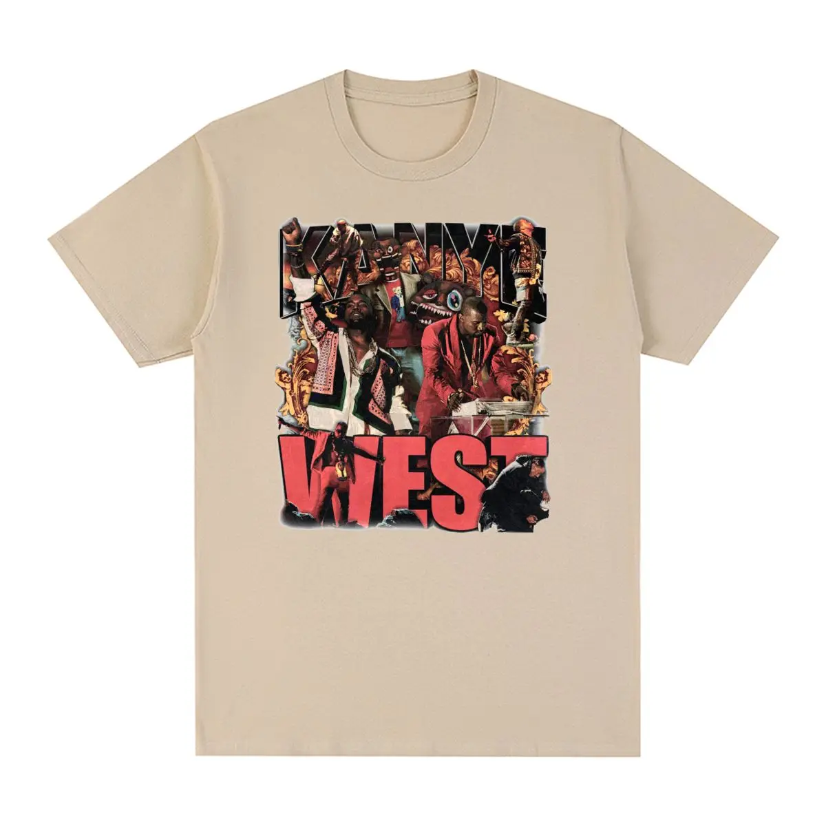 Kanye West Vintage T-shirt Streetwear Skateboard Harajuku Hip Hop Fashion Cotton Men T shirt New Tee Tshirt Womens Tops