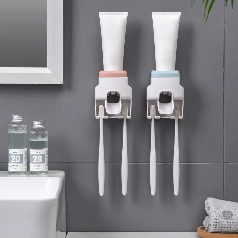 

Wall-mounted Automatic Toothpaste Dispenser Toothbrush Hanger