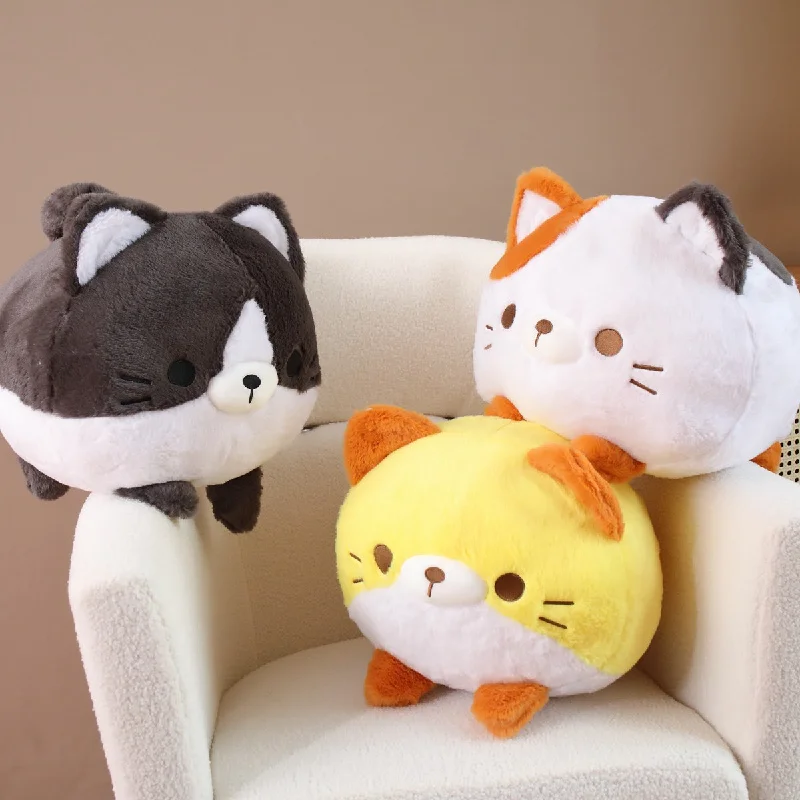 

Fluffy White Black Brown Cat Plush Toy Stuffed Animal Soft Cartoon Doll Hug Pillows Birthyday Gift Cushion Cute Kawaii Plushie