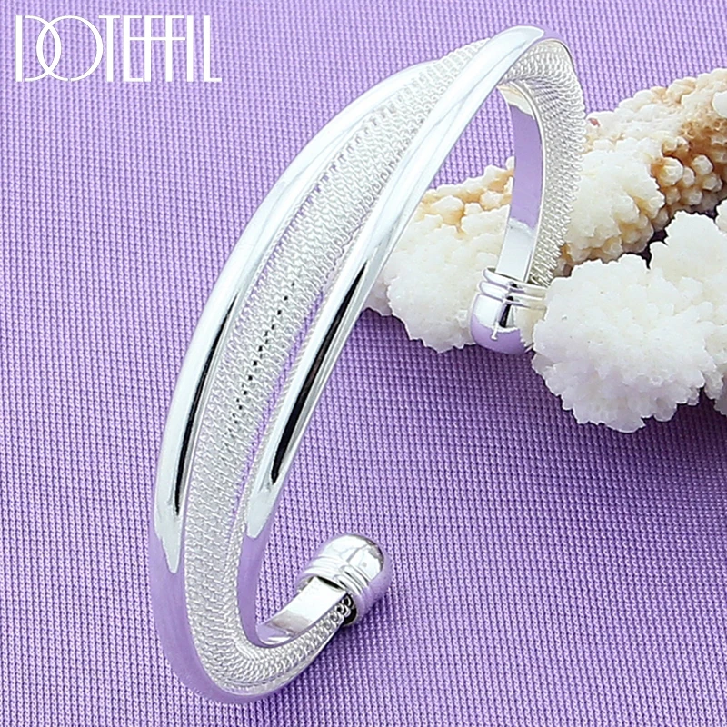 Браслет DOTEFFIL из серебра 925 пробы для женщин и мужчин модное - Цена: 289.01