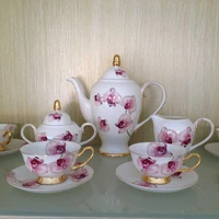 afternoon tea set fashion pot teacup russian coffee cup set gift for family gathering coffee tea set home bar party cup set