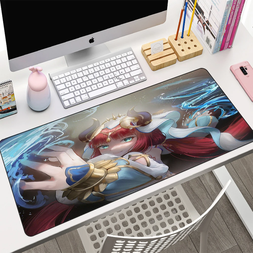 

Аниме Коврик для мыши Genshin Impact Nilou Xxl, коврик для мыши, Большие Офисные аксессуары, игровой настольный компьютер, набор ковриков, популярность...