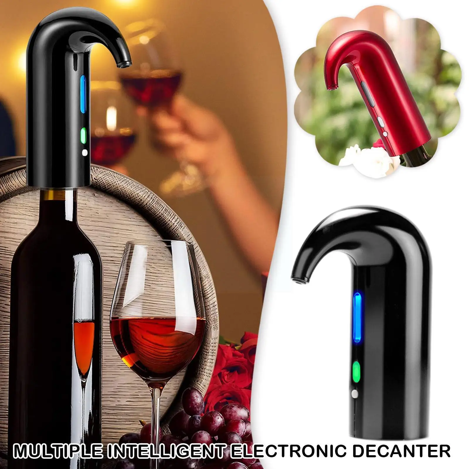 

1pcs Electric Wine Aerator Portable Pourer Instant One Awakening Dispenser Wine Automatic Decanter Pump A1T2 USB Rechargeab X3L0