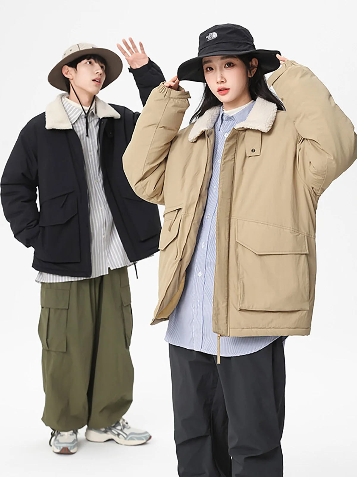 Зимняя трехмерная карманная берберская флисовая куртка на хлопковой подкладке