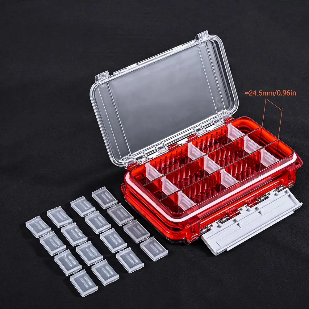 

Lure Case Waterproof Fishing Tackle Accessory Box Hooks Bait Storage Trays Organizer With Adjustable Dividers