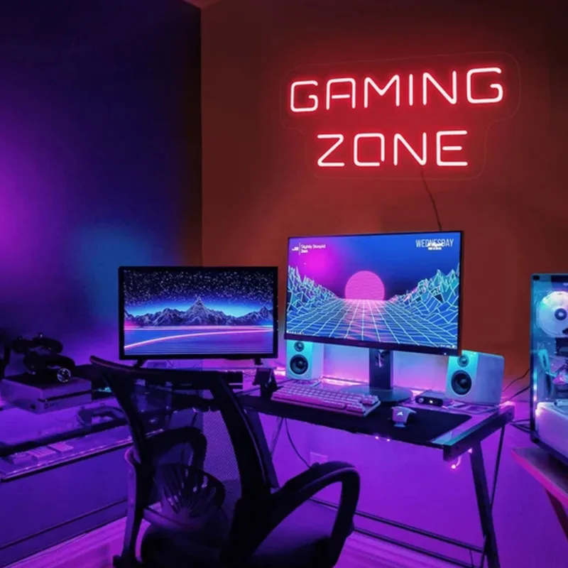 Gamer Room Decor Led Gaming Zone Led Neon Sign Kids Room Store Shop Bar Home Wall Decor Birthday Party Gift Decoration Chambre