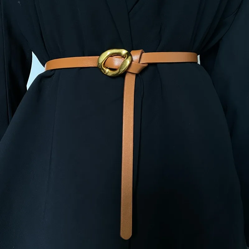 

New Women Sleeback Belt Leather High-end Women Waist Belt Suit Dress Slim-fit