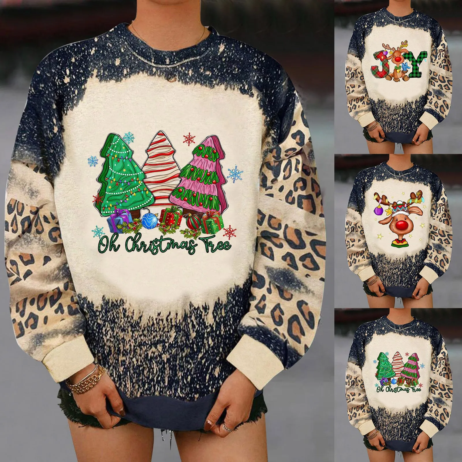 

Quarter Zip Thumb Holes Comfortable Sweatshirt For Womens Christmas Print O Neck Sweatshirt Round Neck Fit Adult Small Hoodie