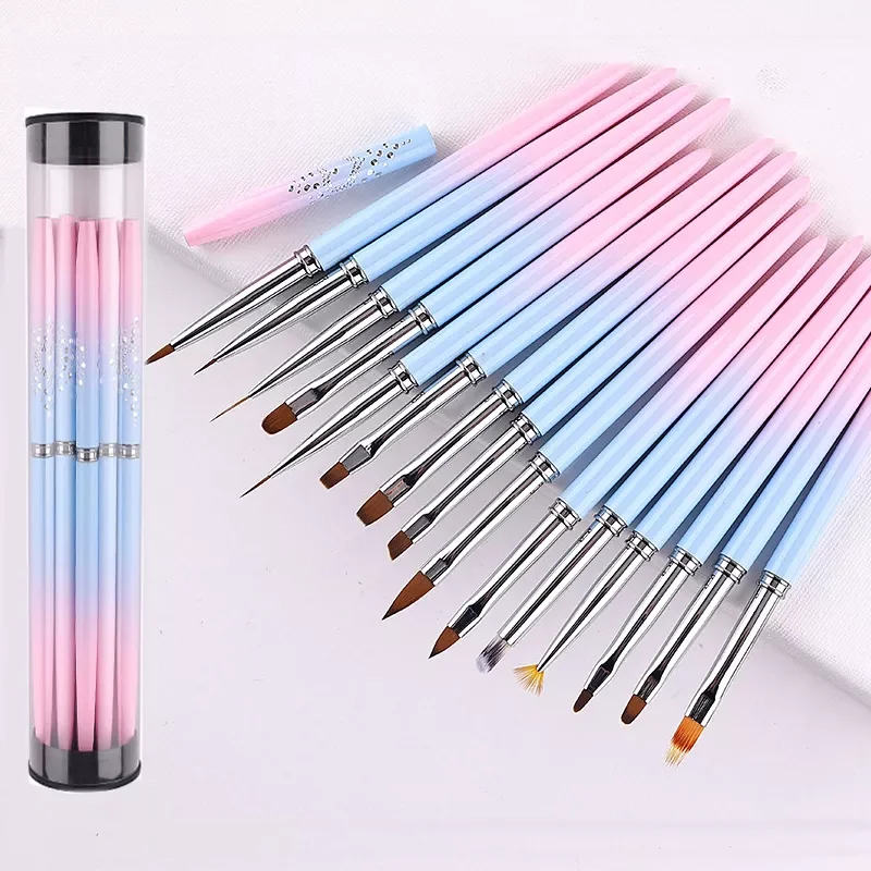 

15 Size Nail Art Brush Set Professional Nail Art Design Nail Brushes 3D Painting Brushes for UV Gel Polish Line Drawing Pen Tool