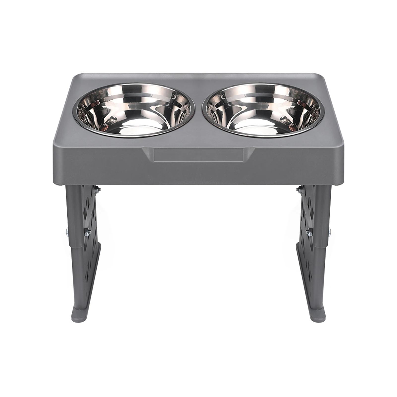 

Dog Double Bowls Adjustable Elevated Feeder Pet Feeding Raise Cat Food Water Bowls With Stand Stainless Steel Lift Table For Dog