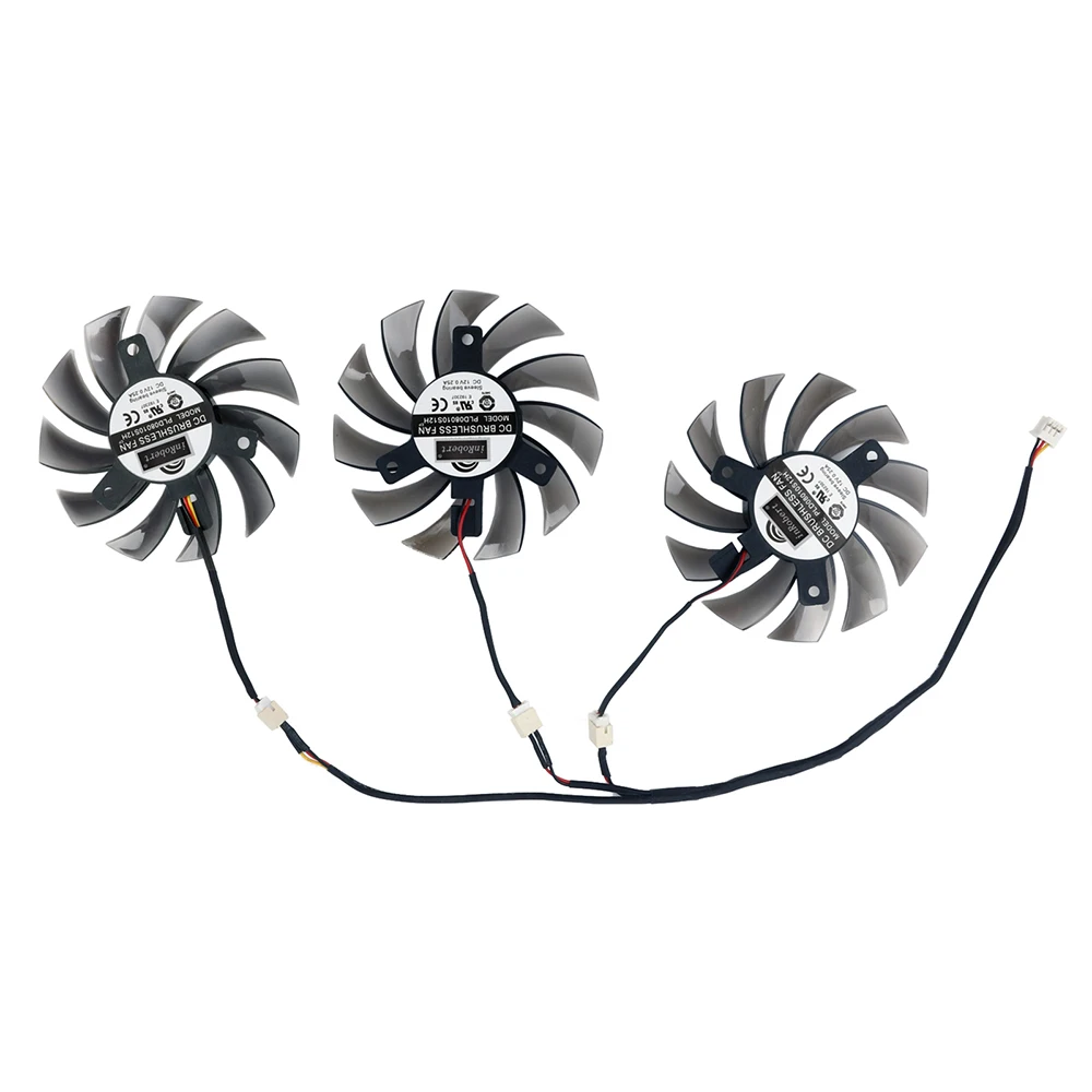 Кулер PowerLogic 75 мм PLD08010S12H 2Pin 3Pin для NVIDIA GeForce GTX 560 460 Ti R7 260x R270X MSI