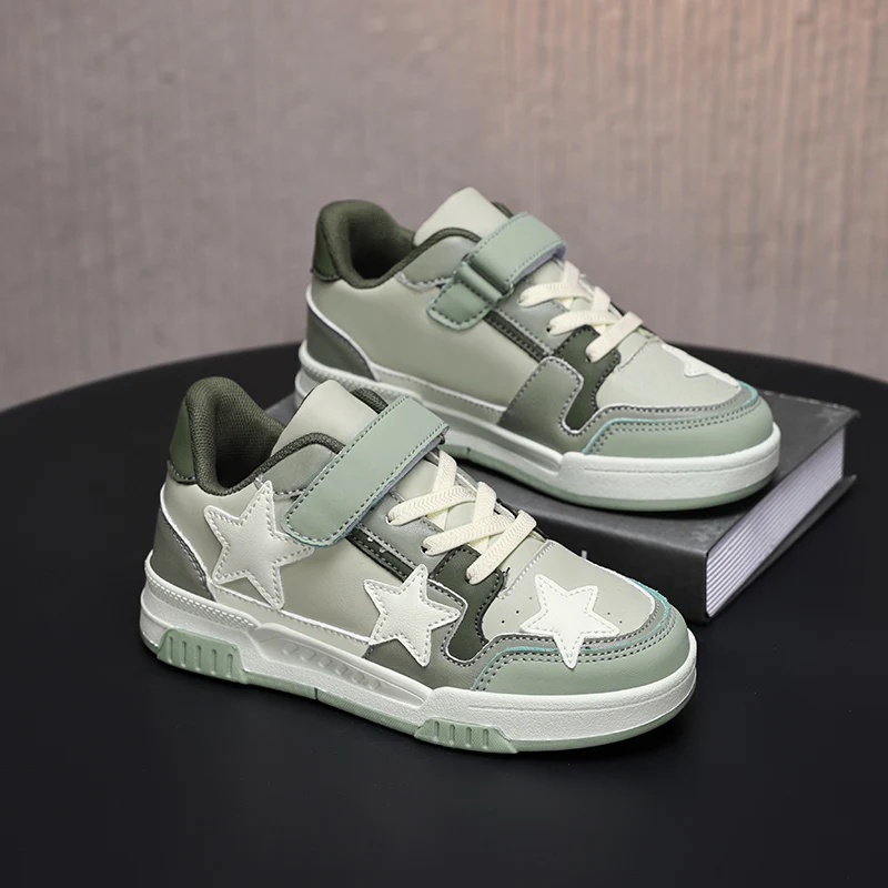 Кроссовки из ПУ кожи для мальчиков и девочек Повседневная Удобная прогулочная