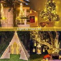 holiday party garland solar led solar fairy lights lamp outdoor 7m 12m 17m 22m garden christmas lights