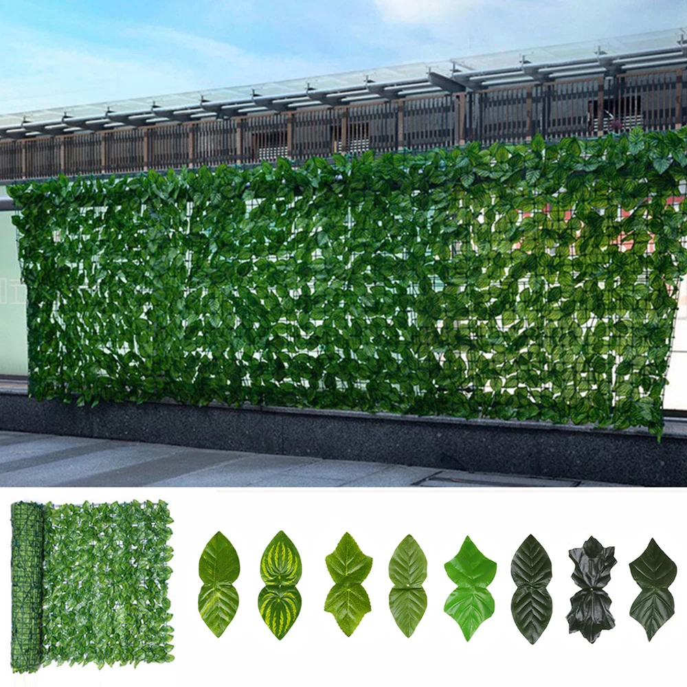 

Outdoor Hedge Panels Privacy Screen Home Artificial Hedges Fake Plants Faux Ivy Leaf Privacy Fence