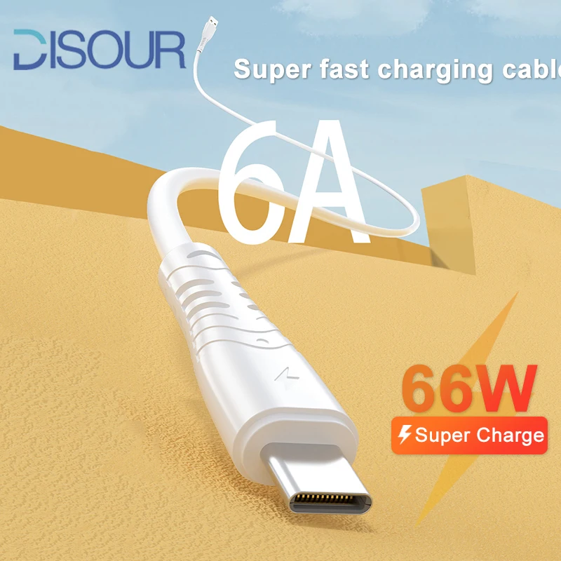 

Сверхбыстрый зарядный кабель DISOUR 6A, 66 Вт, кабель USB C, зарядное устройство, кабель USB Micro Type C для Huawei Mate 40, Samsung, Xiaomi 11, 10 Pro