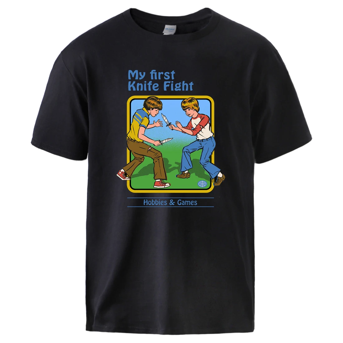 

Мужские футболки My First с рисунком ножа из комиксов ужасов, хлопковые дышащие футболки, простота, свободная футболка, одежда, мужские топы с к...