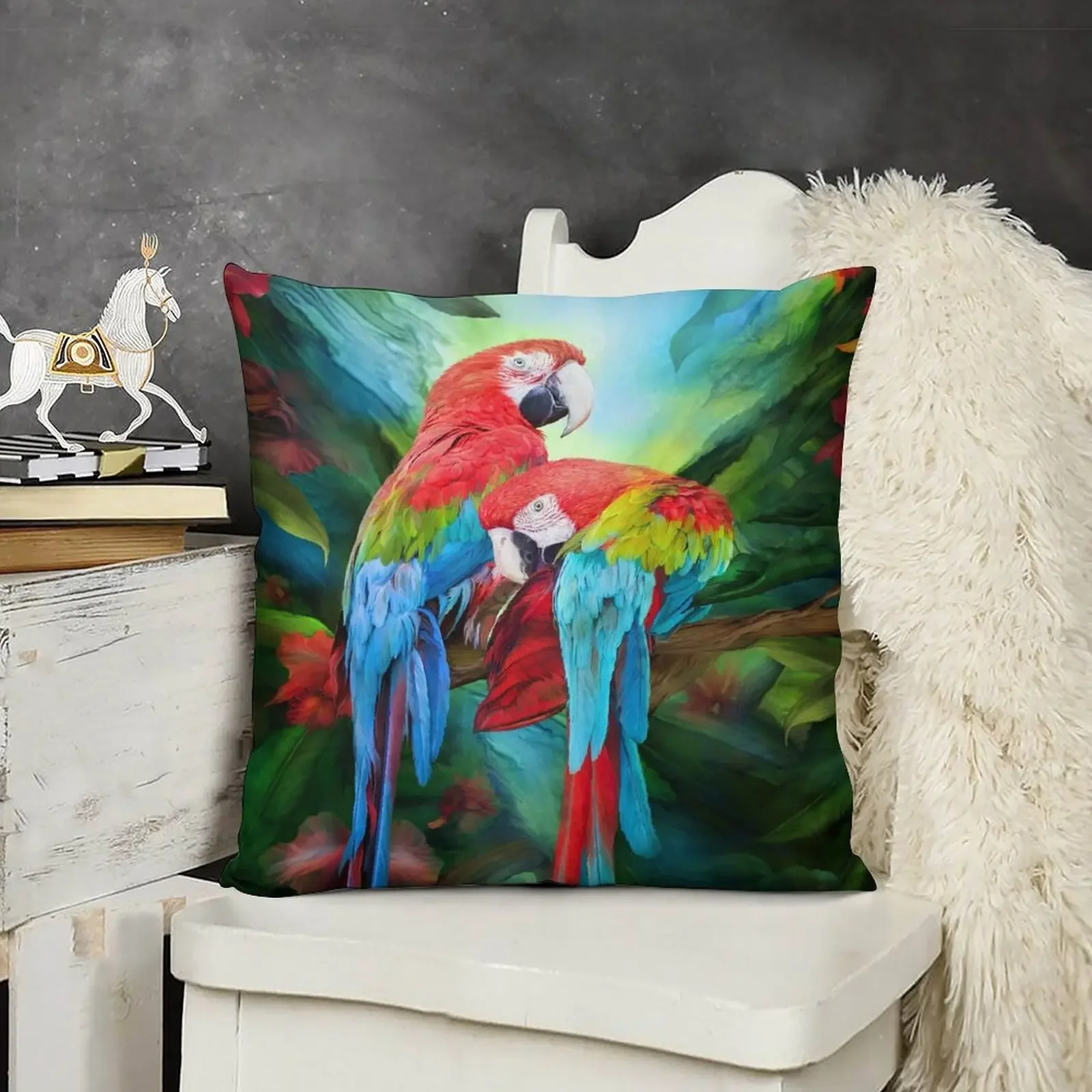 Tropic Spirits - Подушка ара в стиле аниме для девочек новогодняя подушка