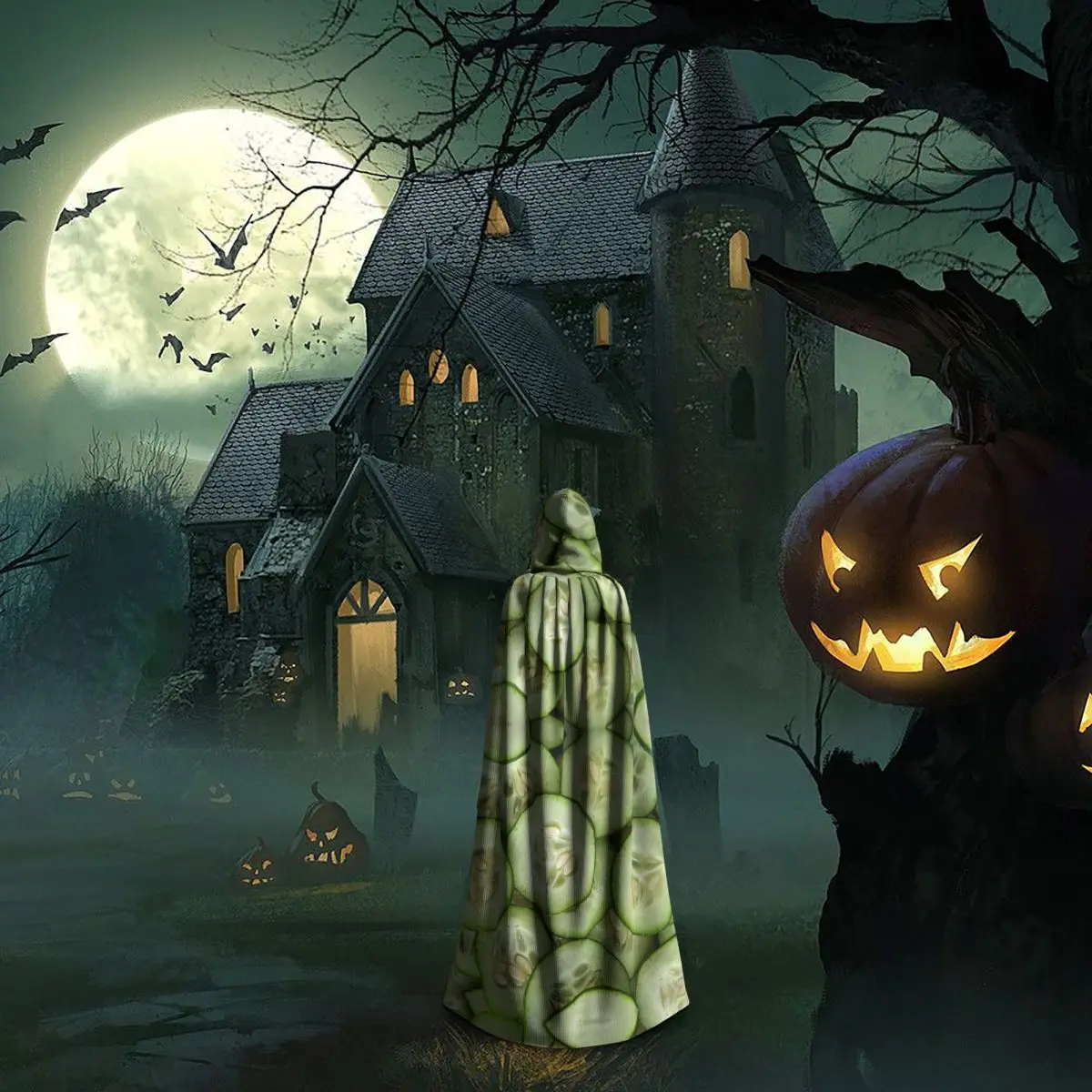 Огуречный плащ с капюшоном для Хэллоуина