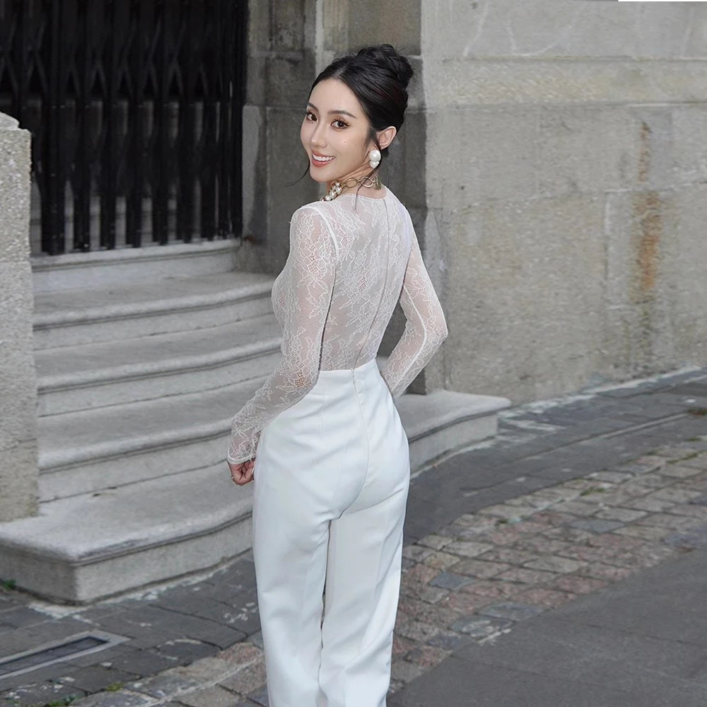 VGH однотонные комплекты из двух предметов для женщин круглый вырез длинный рукав