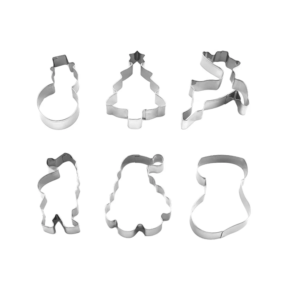 

6pcs Christmas Cookie Set Stainless Steel Biscuit DIY Die-cutting Party Supplies
