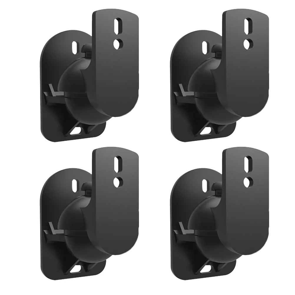 

4PCS Black Wall Surround Sound Wall Stand for Home Bookshelf and
