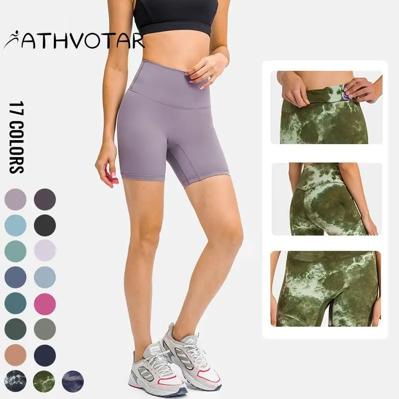 

Solid Color Luluwomen Soft Sports Short Workout Gym High Waist Leggings Athletic Fitness Yoga Short Cycling For Workout Clothing