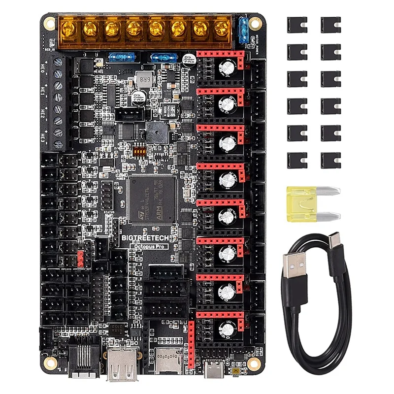 

Octopus Pro V1.0 Controller Board 32-Bit Motherboard Compatible With TMC5160 Pro Stepper Driver,Support 3D Printer DIY
