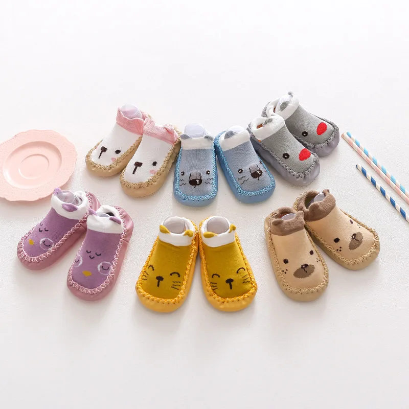 Cartoon baby socks Baby socks socks with leather sole Children's toddler floor socks Non-slip children's soft-soled shoes socks
