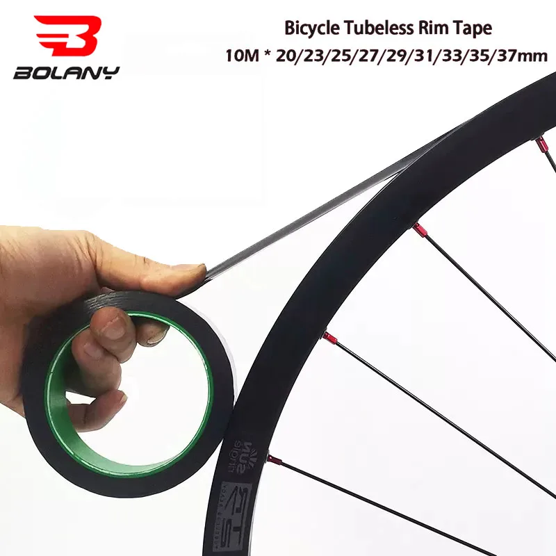 Bicycle Tubeless Rim Tape 10 Meters 37/35/33/31/29/27/25/23/20mm Width Strips Lightweight MTB Road Bike Wheel Accessories Bolany