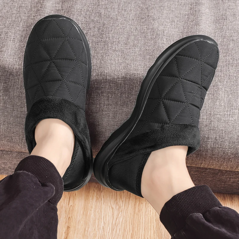 Winter Plush Shoes Indoor Walking Shoes Men Women Unisex Size 37-46 Waterproof Snow Cotton Slippers Warm Soft Rubber Platform